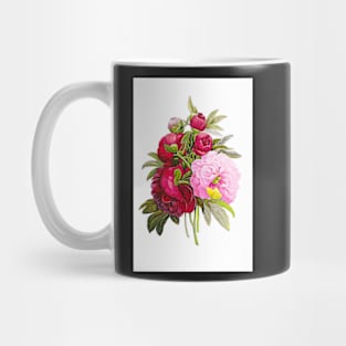 Peonies Art Floral Print Red Peonies Poster Blush Pink Peony Art Mug